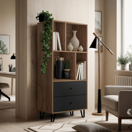 Витрина Elite BACARDI Дуб Крафт / Графит, фото