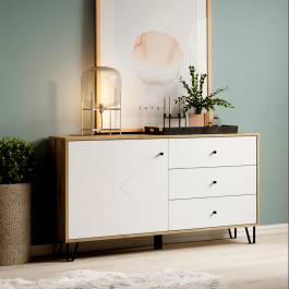 Комод Elite BACARDI 123 Дуб Аризан / Білий, фото