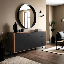 Комод Elite BACARDI 183 Дуб Крафт / Графіт, фото