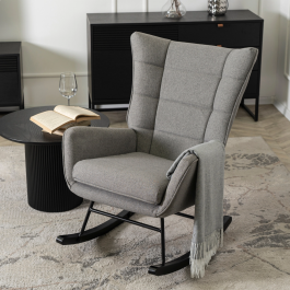 Крісло-гойдалка MEBEL ELITE JACKSON Сірий / Чорний, фото