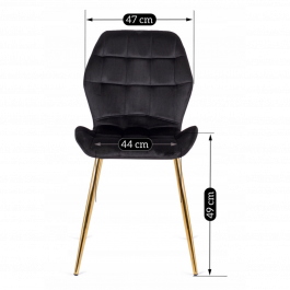 Стул MEBEL ELITE LUCKY Velvet Черный/Золотой, фото