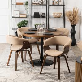 Крісло ELITE GARY 2 Бежевий/Горіх, фото