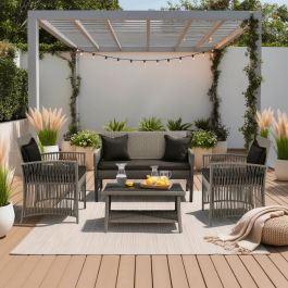 Садовий комплект ELITE FILADELFIA Бежевий / Сірий, фото