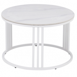 Журнальный стол MEBEL ELITE KORIN Белый мрамор / Белый, фото