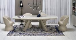 Раскладной стол Halmar SALIX Травертин/Кашемир, фото