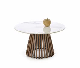 Журнальний стіл HALMAR CARINA Бежевий мармур / Горіх, фото