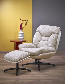 Крісло з підставкою для ніг HALMAR KRONOS бежевий, фото