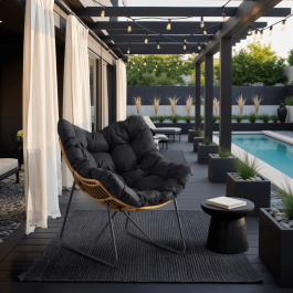 Крісло садове ELITE FIN Чорний, фото