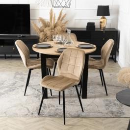 Стул MEBEL ELITE IRYS Бежевый/Черный, фото