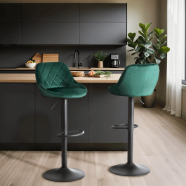 Барный стул MEBEL ELITE EDA Зеленый Welurowy, фото