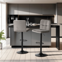 Барный стул MEBEL ELITE NERO Серый Welurowy, фото
