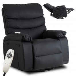 Крісло реклайнер MEBEL ELITE BRUCE Чорний Екошкіра, фото