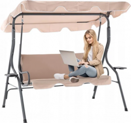 GARDEN LINE Садова гойдалка GARDEN LINE 170x110x153 см Темно-бежева *0735, фото