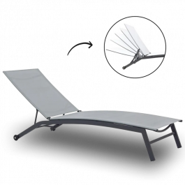GARDEN LINE Лежак садовий 195x63x90см Сірий *0860, фото