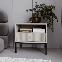 Приліжкова тумба ELITE MARCOS Кашемір / Чорний, фото