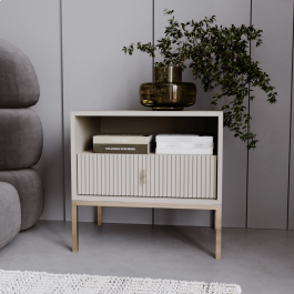 Приліжкова тумба ELITE MARCOS Кашемір / Золотий, фото