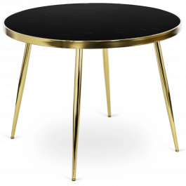 Стіл MEBEL ELITE TINGA 100 Чорний мармур / Золотий, фото