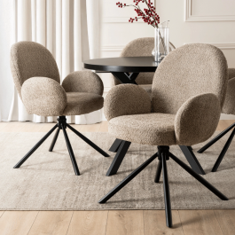 Крісло поворотне ELITE MUSSO Коричневе (Темний беж), фото