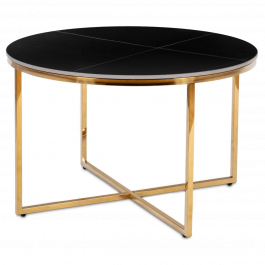 Журнальний стіл MEBEL ELITE MARINE Чорний мармур / Золотий, фото