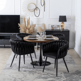 Крісло MEBEL ELITE ELENA Чорний велюр, фото