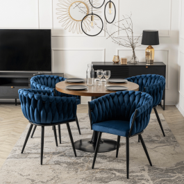 Крісло MEBEL ELITE ELENA Синій велюр, фото