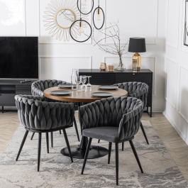 Крісло MEBEL ELITE ELENA Сірий велюр, фото