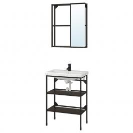 Набор мебели тумба и стеллаж для ванной комнаты ENHET / TVALLEN 093.375.78 IKEA (ИКЕА ENHET/TVÄLLEN), фото