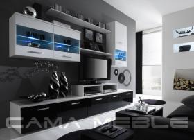 Стінка CAMA LOGO II білий матовий/чорний глянець, фото